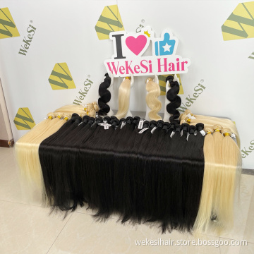 Wekesi Free Sample Raw Virgin Cuticle Aligned Hair Wholesale Brazilian Cuticle Aligned Virgin Hair Vendor Remy 100 Human Hair